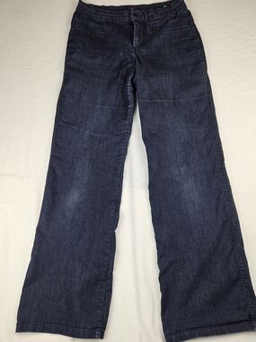 NYDJ Filipia Trouser Jeans Size 4 Wide Leg Dark Wash